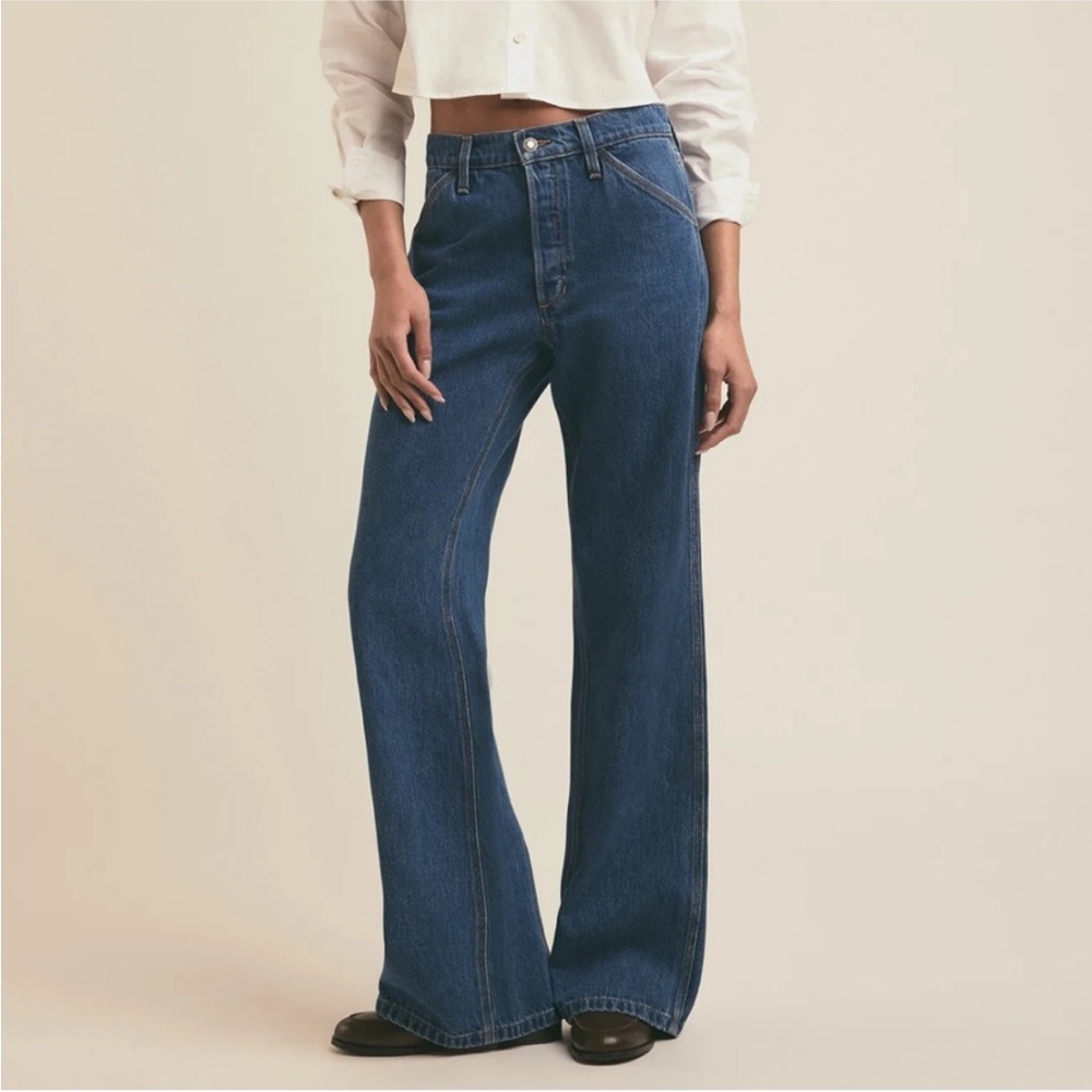 Favorite Daughter Blue Flare & Wide Leg Jeans